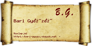 Bari Győző névjegykártya